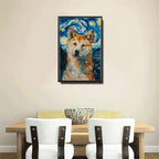 Metal Sign Tin Sign Vintage Wall Art Akita Under The Starry Sky Noble Dog in Night for Home Office and Seasonal Displays Waterproof Aluminum 8×12 Inches with Metal Frame - Image 4
