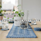 Homespice Denim Braided Table Runner for Coastal Decor, Oval 8x28 Set of 2 - Image 4