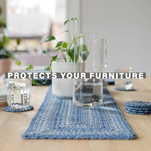 Homespice Denim Braided Table Runner for Coastal Decor, Oval 8x28 Set of 2 - Image 4