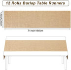 Buryeah 12 Pack Burlap Table Runners 12x71 Inch Rustic Farmhouse Wedding - Image 2