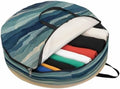 Abstract Ocean Round Storage Bag 36 Inch, Dark Blue Ripple Sunset Minimalist Art Clothes Storage Container with Handles Heavy Duty Organizer for Comforter, Bedding & Holiday Wreaths by Unknown
