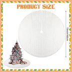 Kinlop 72 Inch Faux Fur Christmas Tree Skirt, Crossed Diamond Textured Mat - Image 2
