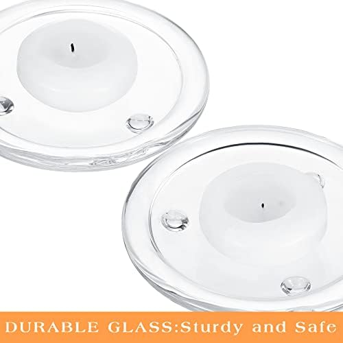 Patelai 36 Pieces Clear Glass Pillar Candle Holder Plates 4 Inch Round Glass Candle Plate Small Flat Tray for Dining Table Centerpiece Wedding Spa Home Party Decoration - Image 2