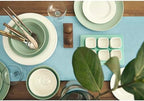 Solino Home 100% Pure Linen Table Runner Aqua Blue Long, Fete 14 x 108 in - Image 3