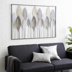 Deco 79 Metal Leaf Wall Sculpture, Wall Art 59" x 1" x 37" Bronze - Image 3