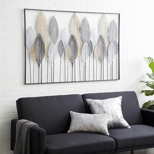 Deco 79 Metal Leaf Wall Sculpture, Wall Art 59" x 1" x 37" Bronze - Image 3