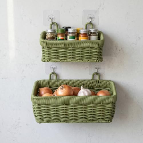 Wall Baskets, Hanging Wicker Style Basket, Over Door Organizer - Image 6
