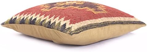 Chouhan Rugs 4 PCS Set of Hand Woven Jute Kilim Cushion Cover Indian Vintage Pillows 18X18 Rug Boho Shams (Pattern 5) - Image 3