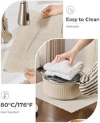 Leetaltree Woven Vinyl Beige Placemats Set of 12, Linen Look & Easy to Clean - Image 5