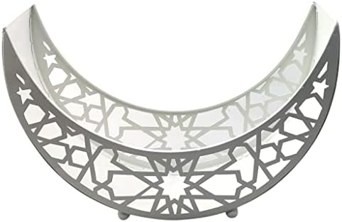 Moon Star Dinner Plate Tray Fruit Plate Ramadan Decoration, Eid Mubarak Moon Star Serving Tray Tableware Dessert Food Storage Container for Islam Muslim Party Festival Table Decor by Unknown