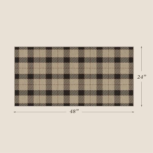 JTJ Easy Jute 2x4 Entryway Runner Rug, Black & Beige Plaid, Washable - Image 2
