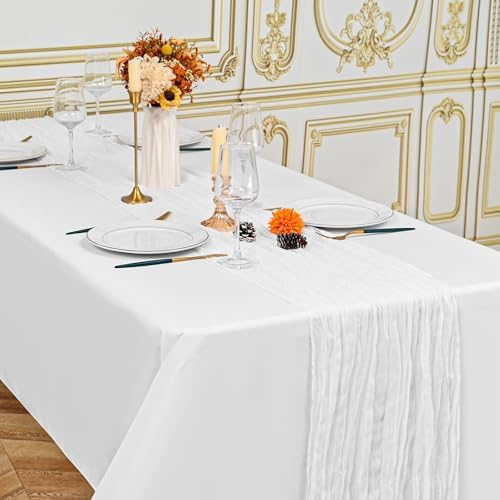 24 Pack White 10Ft Cheesecloth Table Runner - Image 4