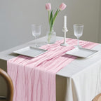6 Pack Cheesecloth Table Runner 10Ft Christmas Gauze Boho Table Runners for Wedding Decor Bridal Shower Decorations Baby Shower Party(35" x 120") - Image 5