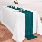 12 Pack Teal Table Runner 10Ft Cheesecloth Table Runner Rustic Gauze Table Runners Romantic Long Sheer Fabric Cheese Cloth Table Runners for Wedding Party Bridal Baby Shower - Image 5