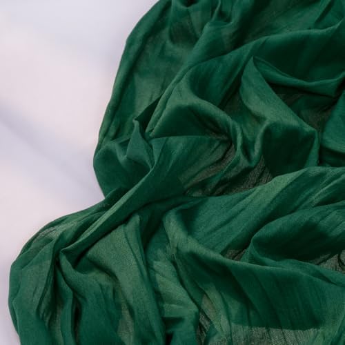 DeZerlor Emerald Green Cheesecloth Table Runners 12 Pack Christmas Runners - Image 3