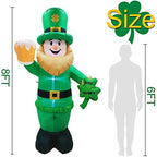 8 Foot St Patricks Day Inflatable St Patricks Day Decorations Outdoor Giant Inflatable Leprechaun with LED Light Holding Shamrocks Beer for Irish Day Yard Decoration Lucky Decor Fun Holiday Blow Up - Image 3