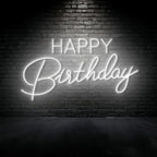 Happy Birthday LED Neon Signs Transparent Acrylic Lights Decor for Wedding Birthday Party Wall Home Bedroom Room Art Decoration with USB Light Modulator 5V by Unknown