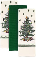 Spode - Christmas 3 Pack Kitchen Towels, Soft Cotton Dish Towels for Drying by Spode