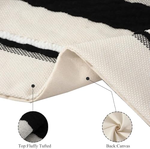 18x18 Pillow Cover Set of 2 Boho Farmhouse Decor Black and White - Image 3