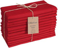 Hemstitch Cloth Dinner Napkins Cotton Set of 12 - Soft Durable Washable - Ideal for Farmhouse Parties Wedding Christmas Easter - Perfect Everyday Use Table Cloth Napkins 18x18 Red by CottonCove