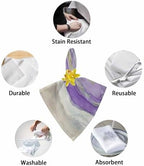 Purple Coastal Cloth Napkins Set of 6, Holiday Napkins for Baby Shower, Spring Summer Ocean Beach Nautical Sea Wave Washable Reusable Dinner Napkins for Cocktail Wedding Party, 20 x 20 Inch - Image 6