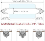 kilofly Elegant Floral Brocade Jacquard Table Runner Tassels (89 x 12 inches) - Image 2
