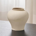 LB2 White Ceramic Rustic Vase, 9.7" Tall Zen Style Terra Cotta Pitcher, Distressed Farmhouse Decor, Pottery Decorative Flower Vase for Home, Table, Living Room by LB2