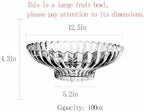 Extra Large Glass Fruit Bowl or Decorative Bowl, Center Bowl，Used for Kitchen Counter or Living Room Central Table Decoration (White) - Image 2