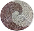 Senegal Placemats/African Bohemian Woven Seagrass Placemats/Natural Wicker Round Basket Placemats/Decorative Hanging Wicker Plates/Hanging Wall Decor (Brown & White) by Handmade