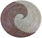Senegal Placemats/African Bohemian Woven Seagrass Placemats/Natural Wicker Round Basket Placemats/Decorative Hanging Wicker Plates/Hanging Wall Decor (Brown & White) by Handmade
