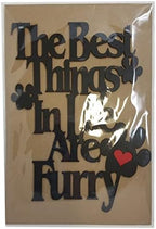 MEMORY MATS & WORD ART Wall Sign, Hand-Made Wooden Decoration Plaque for Home and Office- Real Wood - Made in The USA - 11 x 14 x 13 inches (The_Best_Things_In_Life_Are_Furry) - Image 2