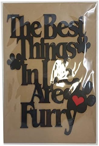 MEMORY MATS & WORD ART Wall Sign, Hand-Made Wooden Decoration Plaque for Home and Office- Real Wood - Made in The USA - 11 x 14 x 13 inches (The_Best_Things_In_Life_Are_Furry) - Image 2