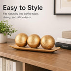 XMGZQ Small Decorative Tray and Orbs Balls Set,Gold Decorative Balls with Centerpiece Bowls for CoffeeTable,Living Room,TV Stand,Center Pieces Decoration for Table,Centro de Mesa de Comedor (Gold) - Image 5