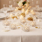Pack of 20 Silver Crystal Tealight Candleholders - Candlestick Bowls Tea Lamp Candle Holders, Votive Candlestick Holders for Table Centerpieces, Diwali Decorations for Wedding Holiday Party Home Decor - Image 2