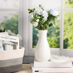10 Pack Composite Plastic Flower Vases Bulk White Small Tall Conic Floral Vases for Centerpieces Unbreakable Bud Vase for Wedding Party Living Room Decor (Simple) - Image 5