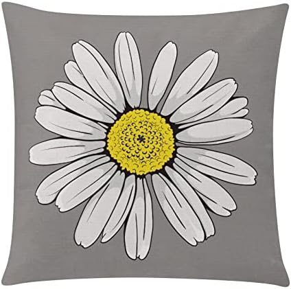 Yellow Throw Pillow Covers 20x20 Set of 6, Large Daisy Floral Home Decor - Image 7