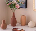 Ceramic Vase Home Decor Small Flowers Vase Set of 4 Living Room Decoration Bookshelf Bedroom Office Kitchen Dining Table Modern Farmhouse - Image 2