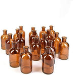 Serene Spaces Living Bud Vases, Apothecary Jars, Decorative Glass Bottles, Centerpiece for Wedding Reception, Mini Flower Vases, Small Medicine Bottles for Home Decor (Amber, Set of 48) by SereneSpacesLiving