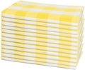 Yellow Cloth Napkins - Reusable Yellow Cotton Napkins - 100% Cotton, 12-Pack, 20"x20", Washable Checkered Plaid Table Napkins for Everyday Use and Parties, Weddings and Baby Showers (12 Pack) by OrganicCottonMart