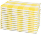 Yellow Cloth Napkins - Reusable Yellow Cotton Napkins - 100% Cotton, 12-Pack, 20"x20", Washable Checkered Plaid Table Napkins for Everyday Use and Parties, Weddings and Baby Showers (12 Pack) by OrganicCottonMart