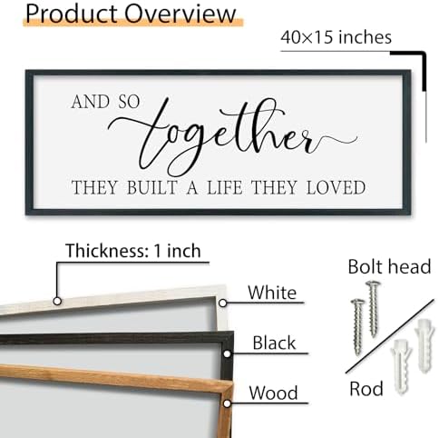 And So Together They Built A Life They Loved Wall Decor, 40"×15", Black - Image 2