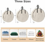 24 Inch Round Storage Bag 2 Pack,Modern Solid Color Cream Art Waterproof Wreath Storage Container with Handles&Zipper Simple Minimalist Style Closet Organizer Bags Garland Box - Image 7
