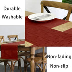 PIGCHCY Placemats Set of 12 Washable Durable Place Mats Vinyl Heat Resistant Non-Slip Table Mats Indoor Outdoor (Burgundy Red) - Image 3