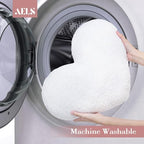 AELS Heart Shaped Pillow, Set of 2, Heart Decorative Throw Pillows, Boucle Love Cute Pillows 20 & 16 Inches, Valentines Day Decorations, Wedding Decor, Living Room Bedroom Nursery Decor, White - Image 5