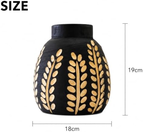 Home Decor Vases for Centerpieces,Wood Flower Vase for Living Room Decor，Black Boho Bookshelf Desk Entry Way Coffee Table Decor,Kitchen Office Laundry Bedroom Decor Aesthetic Vases for Flowers - Image 5