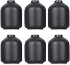 6 Pack Boho Vases, Modern Black Ceramic Bud Vases for Home Decor, Dry Flowers Centerpieces in Bulk, Mini Flower Vases for Wedding Decor by QIANLING