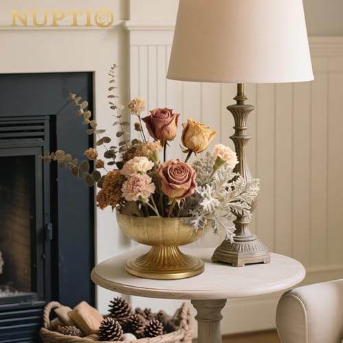 NUPTIO Gold Compote Vase for Centerpiece, 8.5" Wide Opening, 2 Pcs - Image 2