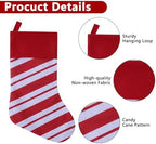 24 Pack Candy Cane Christmas Stockings, 19 Inches Red and White Christmas Stockings for Family Christmas Holiday Decorations - Image 3