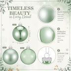 Seenelling 12 Pcs Christmas Glass Ball Ornaments 3.15 Inch, Sage Green - Image 3