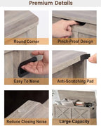 Timberer 47.2" Storage Chest, Wooden Storage Bench, Entryway Shoes Bench - Image 6